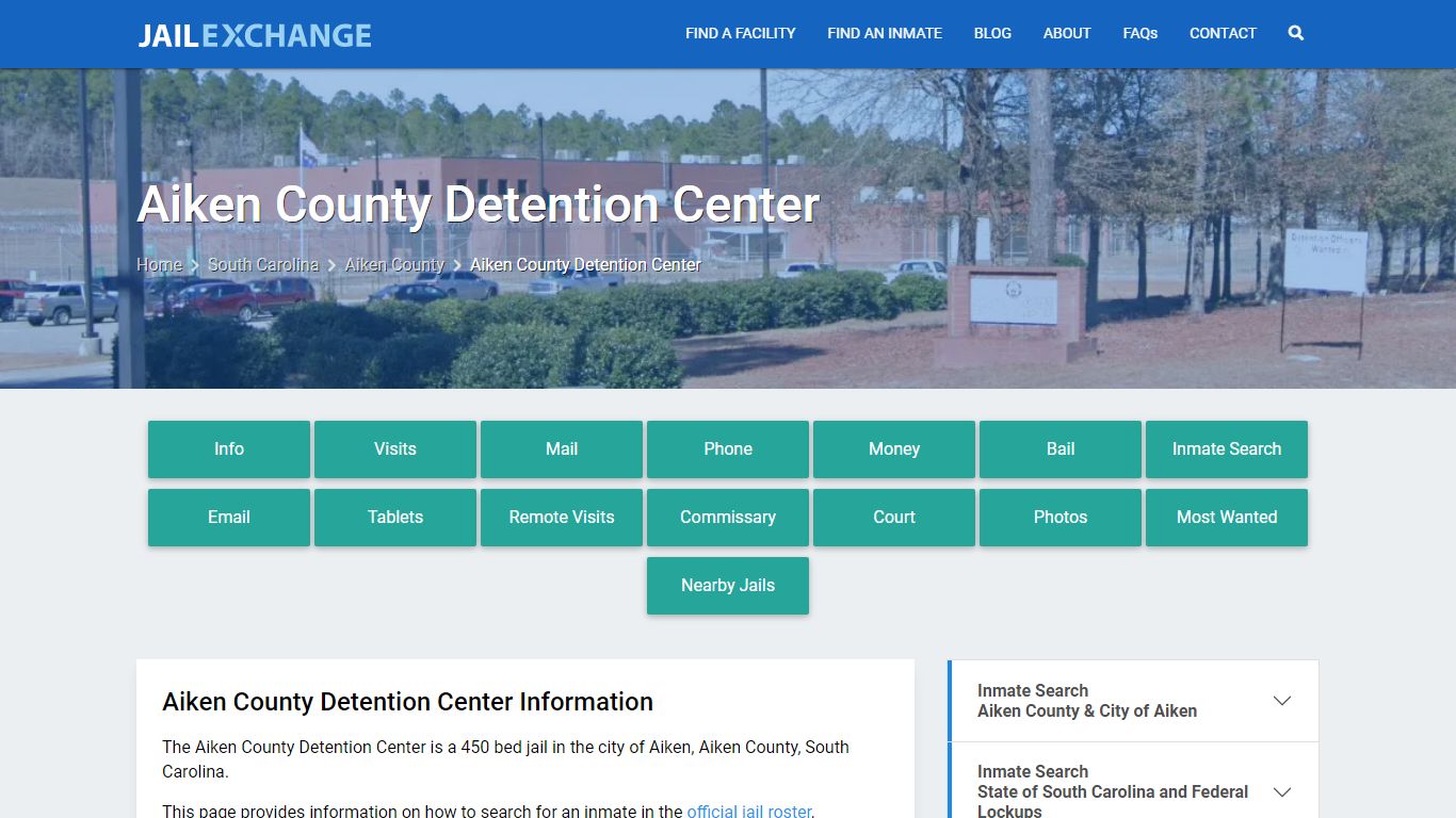 Aiken County Detention Center, SC Inmate Search, Information